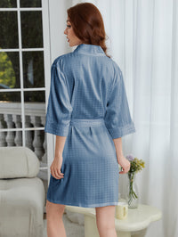 Lightweight Herringbone Knit Bathrobe, Spa And Bridesmaid Dress- Spa And Bridesmaid Dress Sets, Suitable For Women - Dries Quickly And Is Soft And Comfortable