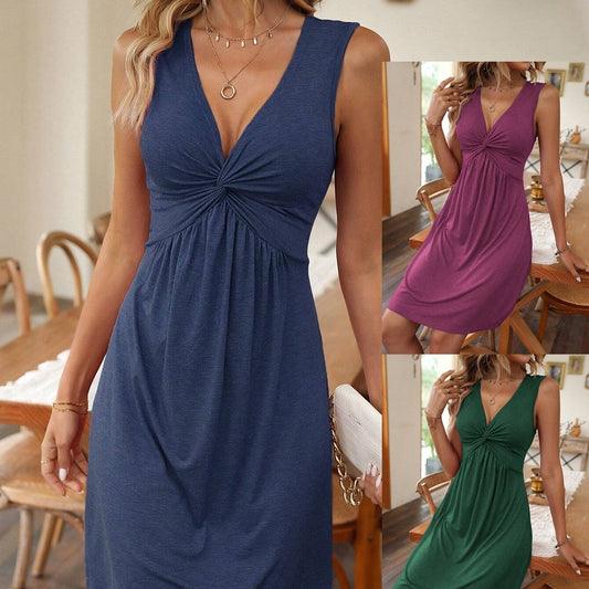 Knitted Fabric Hot Girl Design Sense Waist Slimming Dress