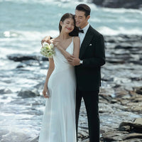 Women's Suspender Satin Light Wedding Dress