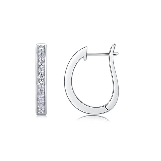 Morning Dew – Moissanite Diamond Stud Earrings in S925 Sterling Silver Platinum-Plated