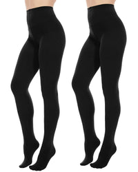 2-Pack 80D Opaque Black Tights for Women – Soft Stretchy Pantyhose