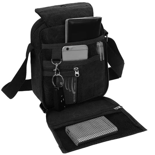 Unisex Crossbody Bags Canvas Phone Tablet PC Shoulder