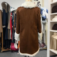 Vintage Plush Long Coat – Fur Collar Winter Trench Jacket