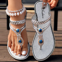 Floral Pattern Flip-Flops Comfortable Casual Summer Beach Slippers - Anklet Not Included