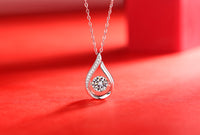 Dynamic – 1-Carat Moissanite Pendant Necklace in S925 Sterling Silver Platinum-Plated