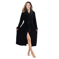 Women’s Plush Fleece Bathrobe – Long Warm Sleepwear Robe