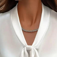 Women's Elegant Satin Blouse, Long Sleeve Button Down Shirt With Ribbon Detail For Office Work