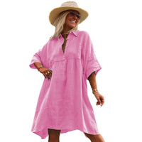 Holiday Leisure Button Artistic Style Dress