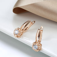 Fashion Rose Earrings Female 585 Rose Gold