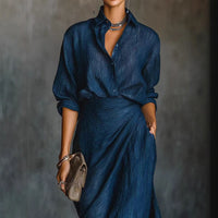 Elegant Graceful Sexy Solid Color Irregular Pleated Dress With Belt