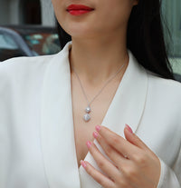 Snowy Wonderland – 1-Carat Moissanite Diamond Pendant Necklace in S925 Sterling Silver Platinum-Plated