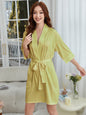 Lightweight Herringbone Knit Bathrobe, Spa And Bridesmaid Dress-style Nightgown Sets, Suitable For Women - Dries Quickly And Is Soft And Comfortable