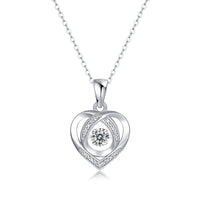 With You in My Heart – 0.5-Carat Moissanite Pendant Necklace in S925 Sterling Silver Platinum-Plated