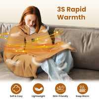 USB Heated Shawl Blanket – Wearable Electric Wrap with 3 Heating Levels & Zipper