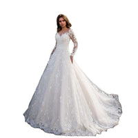 Long Sleeve Off-shoulder White Bridal Wedding Dress Dress