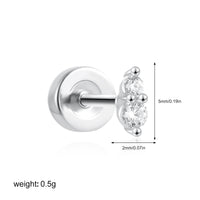 Stainless Steel 18K Gold Zircon Ear Bone Stud Titanium Steel Mini Ear Studs