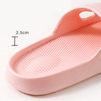 Solid Color Thick Bottom Home Slippers Summer Non-slip Floor Bathroom Slipper Women Men Couples Shoes