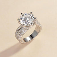 5-Carat Moissanite Engagement Ring – D Color VVS1 11mm Stone, Luxury Bridal Gift