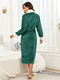 Women’s Fleece Robe – Long Plush Bathrobe with Belt & Pockets