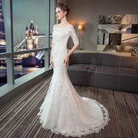 Wedding Dress Slim Fit Mermaid Simple Long Tail