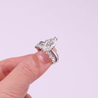 Star Eyes - Fashionable Men's And Women's Ring And Ring Jewelry Set With Moissanite S925 Sterling Silver And Platinum-plated Diamond