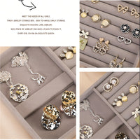 Gray Jewelry Tray – Elegant Organizer for Rings, Earrings & Accessories