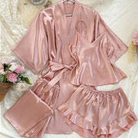 Silk Homewear Simple And Comfortable Home Four-piece Set