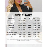Women's Solid Color Notch Lapel Suit Set, Slim Fit Blazer With Pocket & Trousers, Formal Office Pant Suit