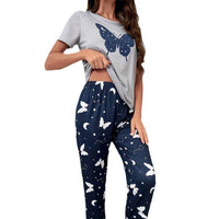 Casual And Comfortable Skin-friendly Round Neck Short Sleeve Home Women's Suit