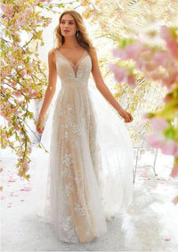 Explosive Sexy B-Neck Sleeveless Lace Wedding Dress