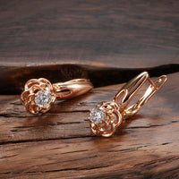 Fashion Rose Earrings Female 585 Rose Gold