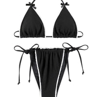 Women's Two-piece Swimsuit Halter Lace-up Bikini Swimsuit