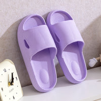 Solid Color Thick Bottom Home Slippers Summer Non-slip Floor Bathroom Slipper Women Men Couples Shoes