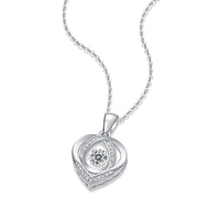 With You in My Heart – 0.5-Carat Moissanite Pendant Necklace in S925 Sterling Silver Platinum-Plated