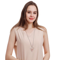 Peach Heart Two-color Classic Geometric Women's Long Metal Sweater Chain