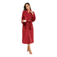 Women’s Fleece Bathrobe – Plush Long Warm Sleepwear Robe