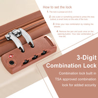 Hardshell Luggage Sets 3 Piece Carry-on Suitcases With Wheels, TSA Lock For Men Women-White