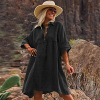 Holiday Leisure Button Artistic Style Dress