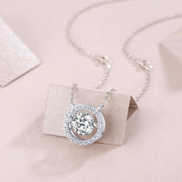 Mobius - A Fashionable And Luxurious Diamond Jewelry Piece Set With 1-carat Moissanite S925 Sterling Silver And Platinum-plated Pendant