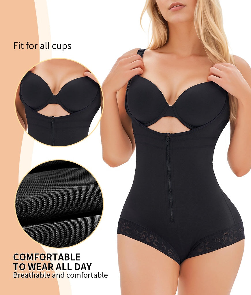 Women’s Fajas Colombianas Full Body Shapewear – Postpartum Tummy Control Bodysuit with Butt Lifter