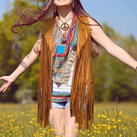 Women's Solid Color Sleeveless Fringe Vest - Lightweight Summer Bohemian Wear