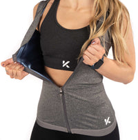 Women's Zipper Heat Trapping Sweat Vest Final Size