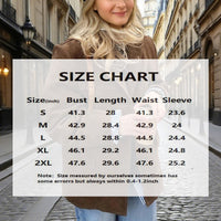 Women's Suede-Look Blazer Jacket, Classic V-Notch Lapel Button Front Coat, Machine Washable Versatile Casual Jacket
