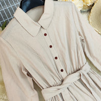 Elegant Fall Maxi Dress – Polo Collar Long Sleeve Tiered Ruffle Shirt Dress