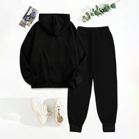 Women’s 2-Piece Letter Print Hoodie & Jogger Set – Casual Tracksuit