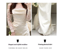 Off-shoulder Light Wedding Dress Bridal Simple Lace Dress