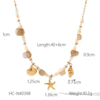 Stainless Steel Conch & Starfish Shell Bracelet for Women