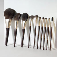 High-quality Makeup Brushes With Wooden Handles, Premium Natural 10pcs Makeup Brushes.