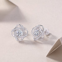 Hope Beam - A Fashionable And Luxurious Diamond Jewelry Piece Set With Half-carat Moissanite S925 Sterling Silver And Platinum-plated Stud Earrings