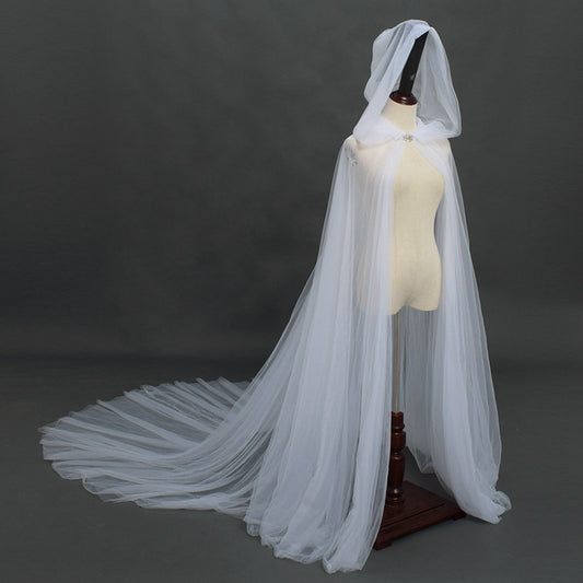 Bride wedding dress hooded shawl